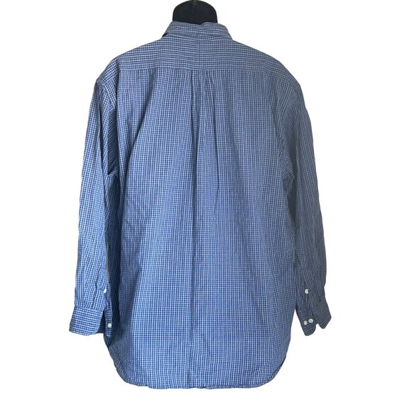 Ralph Lauren Mens Blue Checkered Polo Button Down Shirt Size XL Cotton - Picture 2 of 6